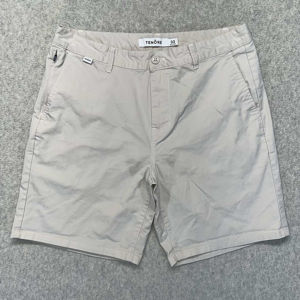 Tenore Men's Shorts Size 33 Beige Performance Casual Chino Hybrid Stretch Shorts